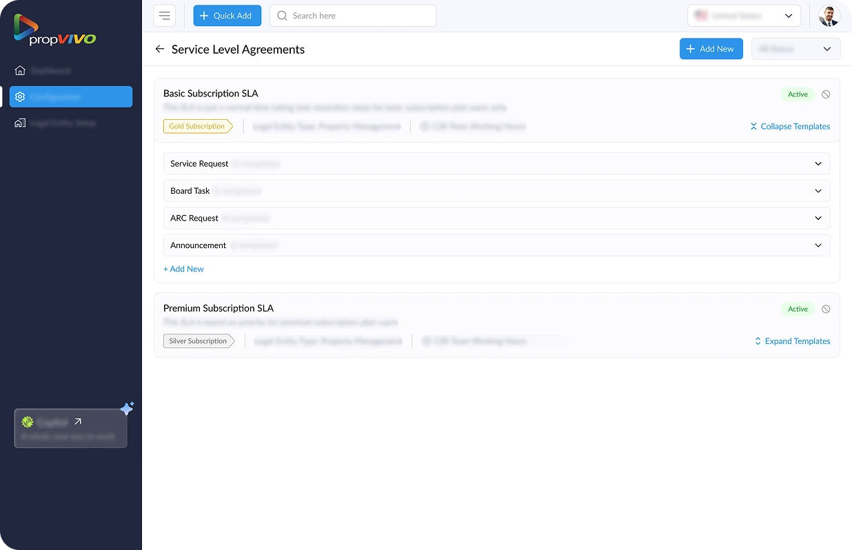 Service Level Agreements (SLAs)